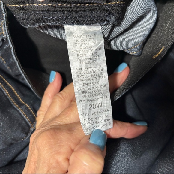 Democracy “AB” Solution Dark Wash Denim Stretch Boot Cut Jeans 20W Boho Y2k - Picture 5 of 15